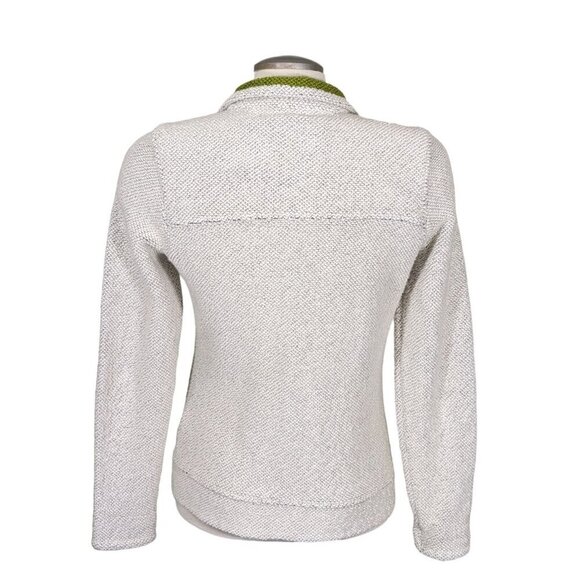 Weird Fish Womens Size 8 Textured Full Zip Beige Knit Jacket Minimalist Staple - Picture 4 of 7